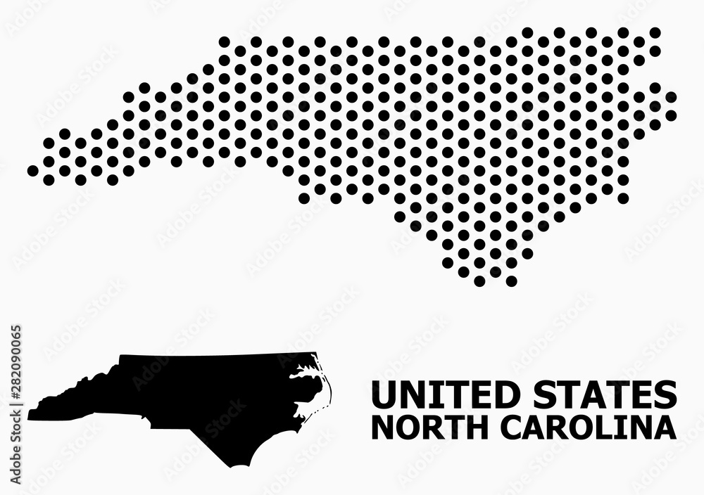 Pixel Pattern Map of North Carolina State Stock Vector | Adobe Stock