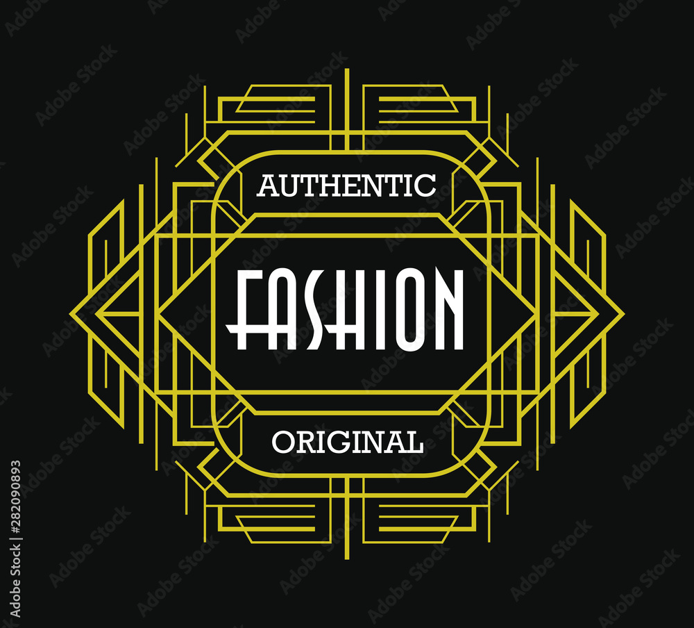 Obraz premium Art Deco Vintage Badge Fashionable Ornament