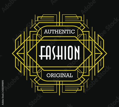 Art Deco Vintage Badge Fashionable Ornament