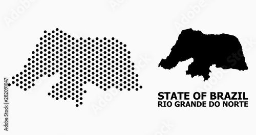 Dot Mosaic Map of Rio Grande Do Norte State