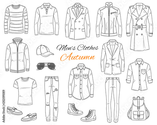 Men's Fashion set, clothes and accessories