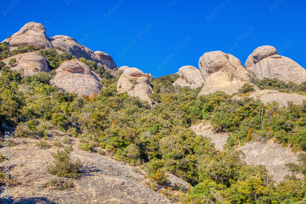 scenery with shaped mountain rocks of Montserrat 