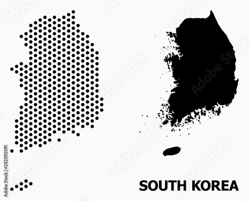 Dotted Mosaic Map of South Korea