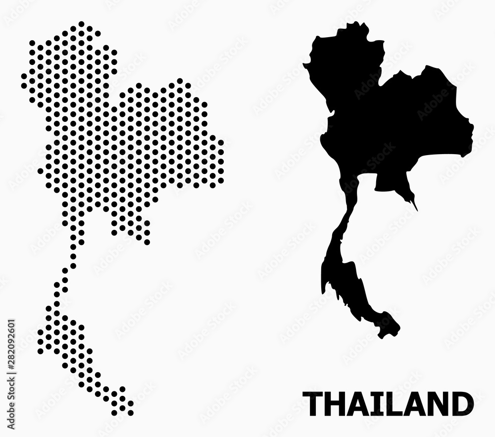 Dotted Mosaic Map of Thailand