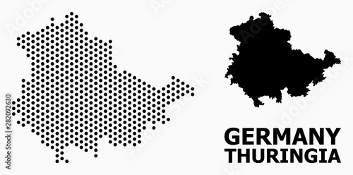 Pixel Mosaic Map of Thuringia State