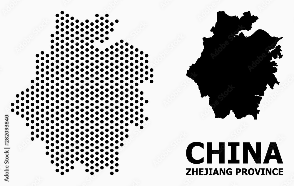 Pixel Mosaic Map of Zhejiang Province