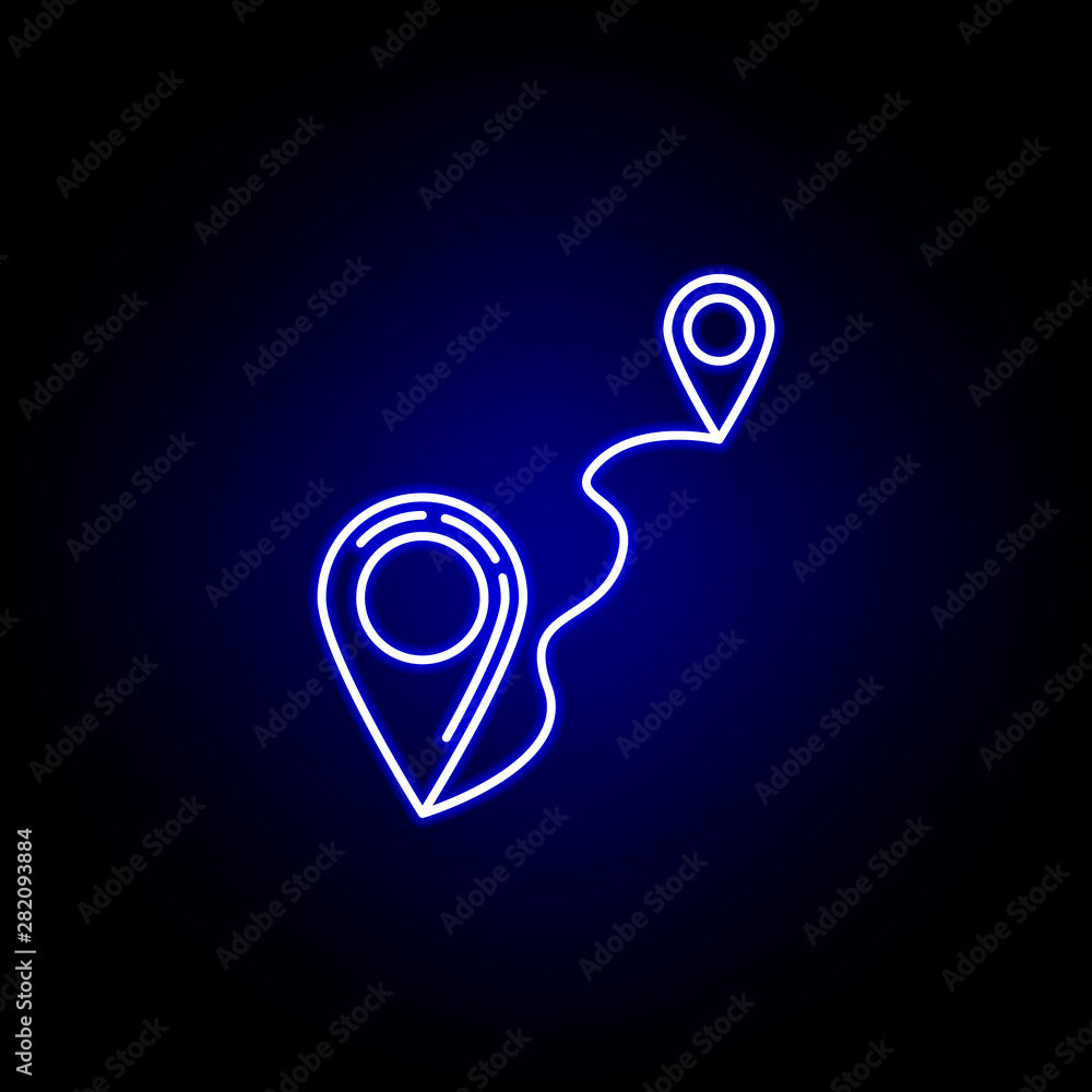 location pin line icon in blue neon style. Set of logistics illustration icons. Signs, symbols can be used for web, logo, mobile app, UI, UX location pin line icon in blue neon style. Set of logistics illustration icons. Signs, symbols can be used for web, logo, mobile app, UI, UX
