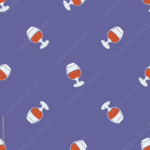 Glasses with Brandy Seamless Pattern