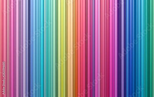 3D rendering abstract background colorful strips wall 