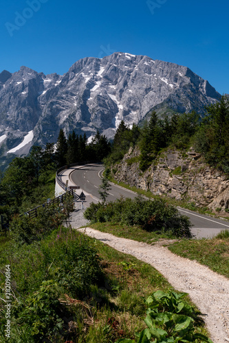 Rossfeld Panorama Strasse Alpine pass road in Berchtesgaden National Park in Bavaria, Germany Europe in the summer of 2019