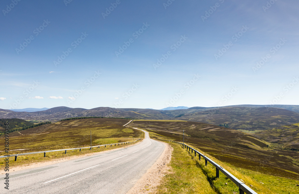 road winding  trough Scotlands east highlands
