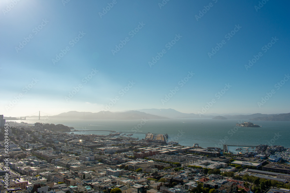 Golden Gate Bridge and Alcatraz view
