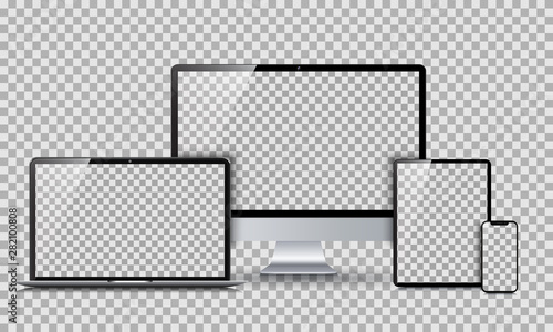 Set technology devices with empty display - for stock