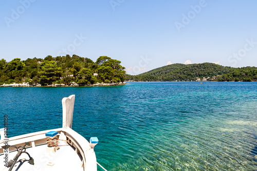 View from a boat at St. Marija monastery in mljet photo