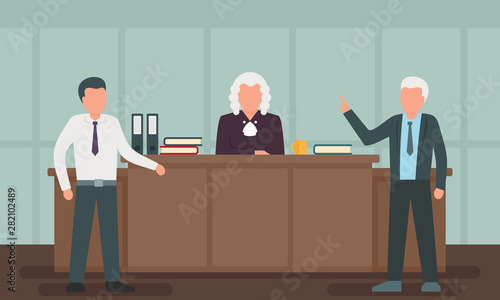 Lawyer concept background. Flat illustration of lawyer vector concept background for web design