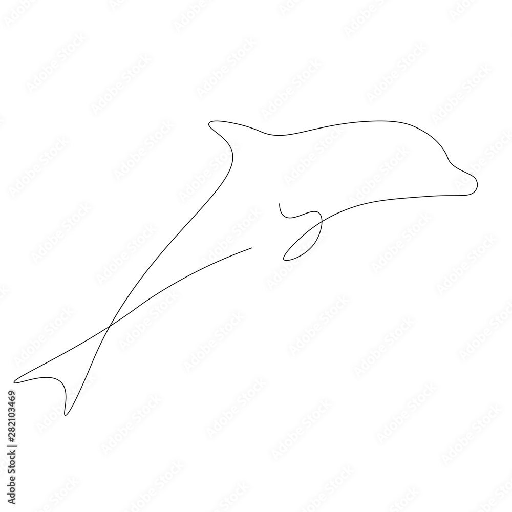 Fototapeta premium Dolphin silhouette vector illustration