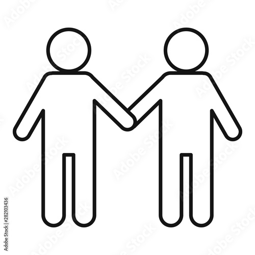 Volunteer couple icon. Outline volunteer couple vector icon for web design isolated on white background