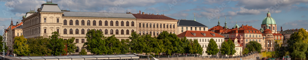 Panorama on the Vltava river in Prague Church of St. Francis of Assisi Panorama on the Vltava river in Prague Church of St. Francis of Assisi