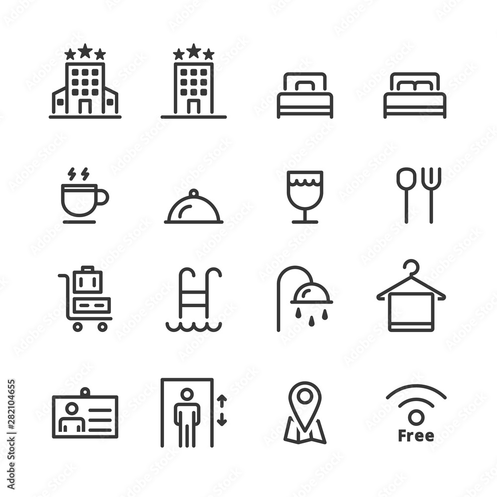hotel icons . line vector hotel icons . line vector