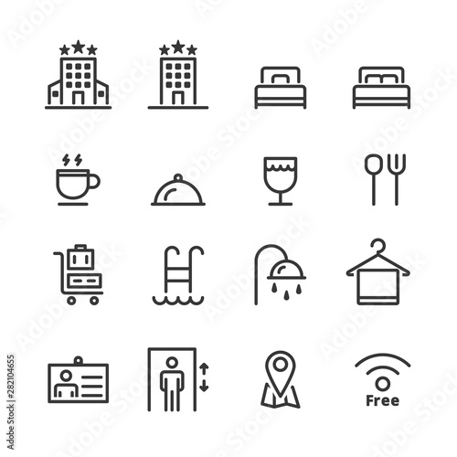 hotel icons . line vector