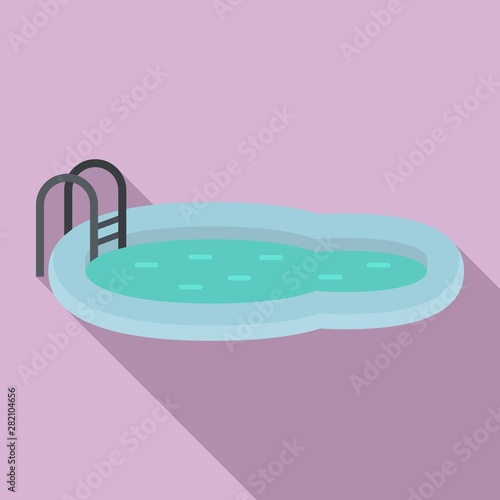 Aquapark pool icon. Flat illustration of aquapark pool vector icon for web design
