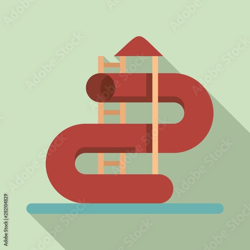 Vacation aquapark pipe icon. Flat illustration of vacation aquapark pipe vector icon for web design