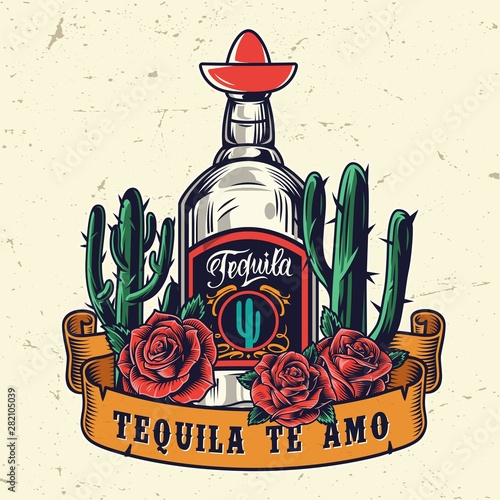Vintage mexican colorful template