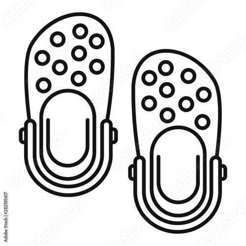 Aquapark slippers icon. Outline aquapark slippers vector icon for web design isolated on white background