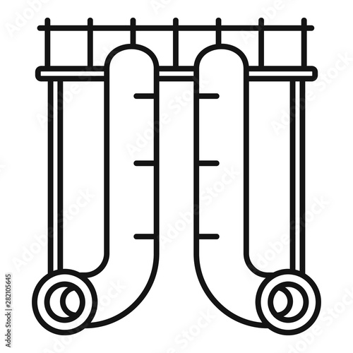 Aquapark pipe slide icon. Outline aquapark pipe slide vector icon for web design isolated on white background