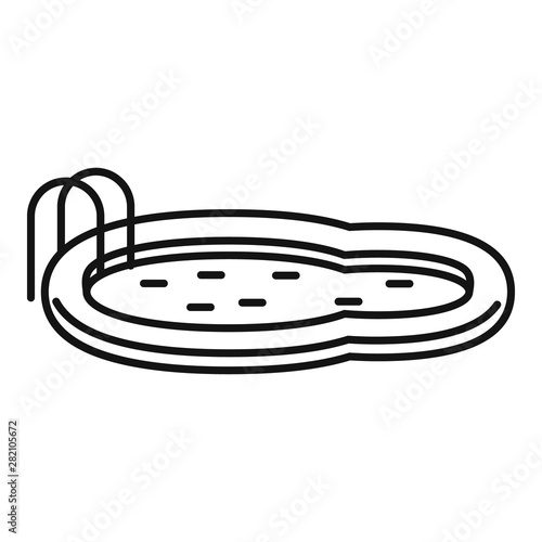 Aquapark pool icon. Outline aquapark pool vector icon for web design isolated on white background