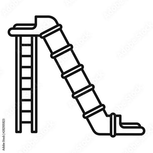 Tower pipe aquapark icon. Outline tower pipe aquapark vector icon for web design isolated on white background