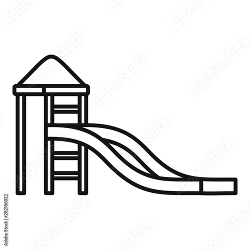 Kid slide icon. Outline kid slide vector icon for web design isolated on white background