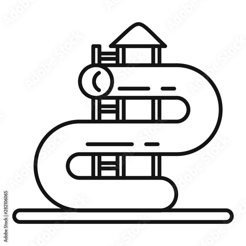 Vacation aquapark pipe icon. Outline vacation aquapark pipe vector icon for web design isolated on white background