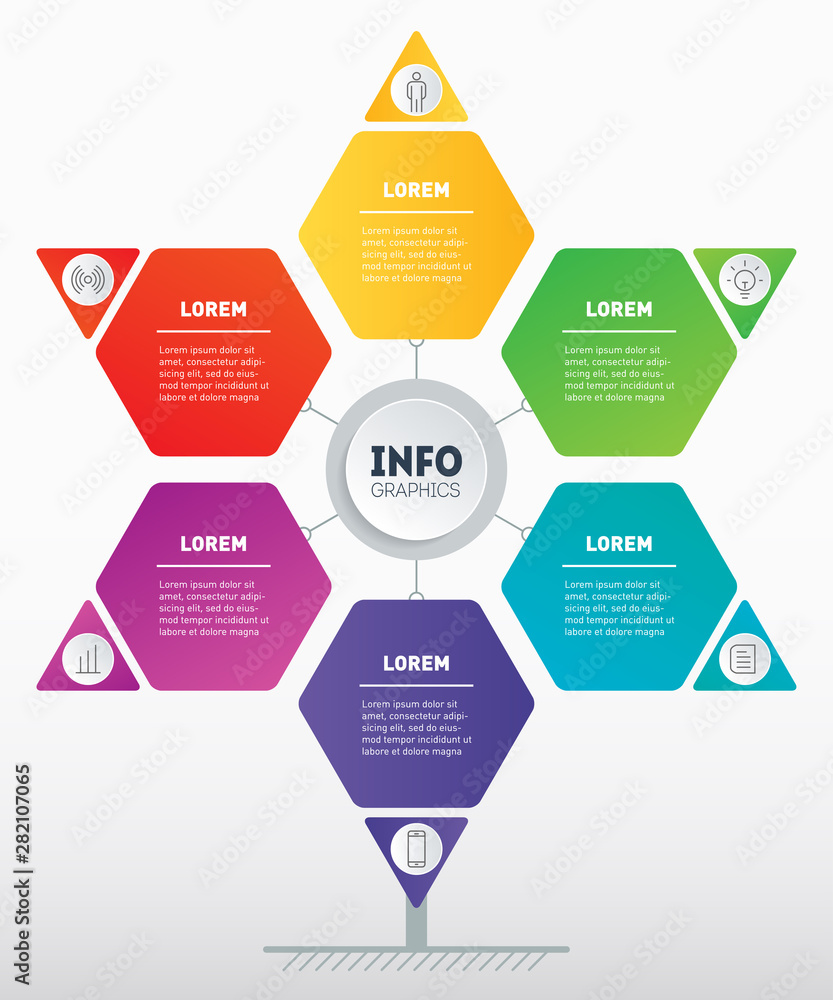 Business presentation or infographics concept with 6 options. Web Template of development tree, info chart or diagram. Info graphic of technology or education process with six steps. Business presentation or infographics concept with 6 options. Web Template of development tree, info chart or diagram. Info graphic of technology or education process with six steps.