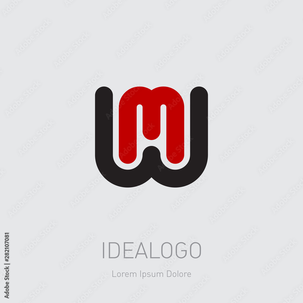 W and M initial logo. WM initial monogram logotype. MW - design element or icon. W and M initial logo. WM initial monogram logotype. MW - design element or icon.