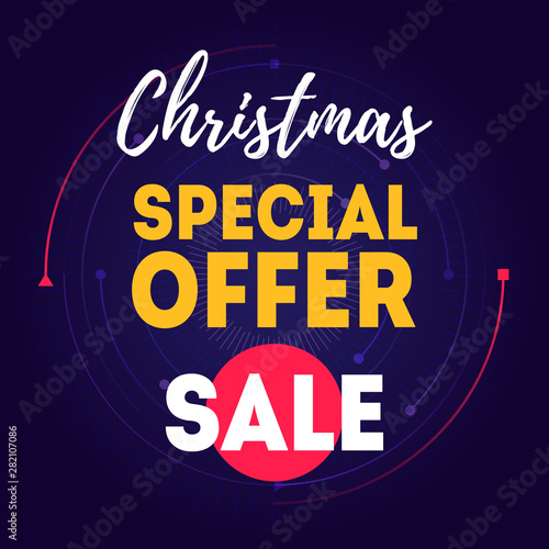 Christmas Sale. Special Offer. Banner or poster for store. Shopping discount.