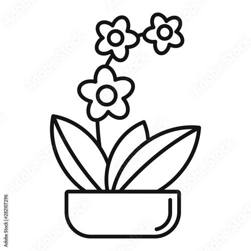 Houseplant orchid icon. Outline houseplant orchid vector icon for web design isolated on white background
