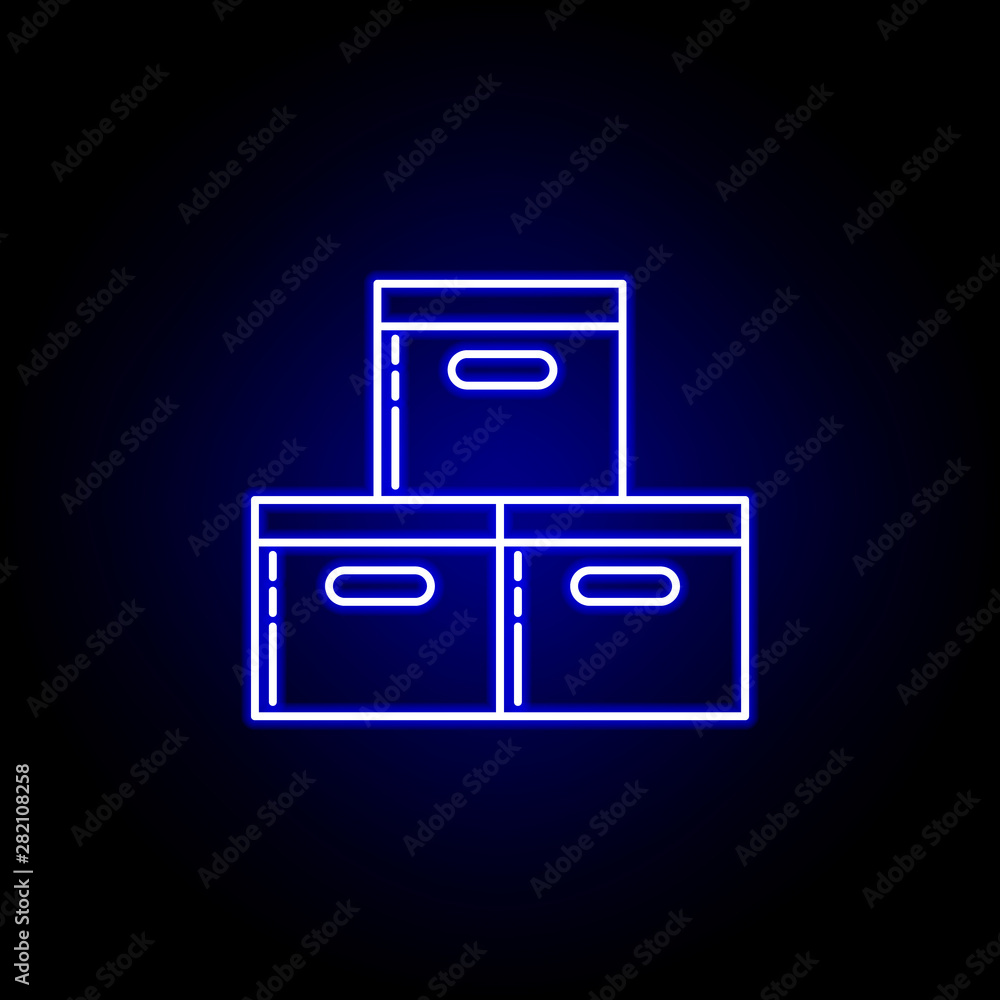 logistics boxes line icon in blue neon style. Set of logistics illustration icons. Signs, symbols can be used for web, logo, mobile app, UI, UX logistics boxes line icon in blue neon style. Set of logistics illustration icons. Signs, symbols can be used for web, logo, mobile app, UI, UX