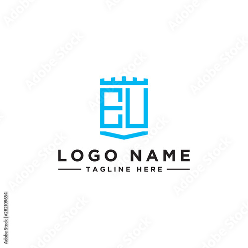 inspiring logo designs for companies from the initial letters of the EU logo icon. -Vectors
