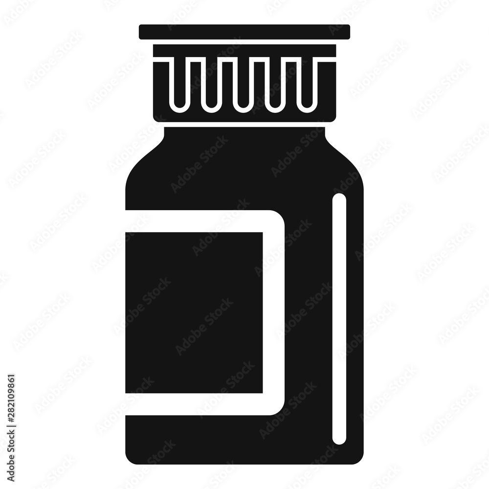 Pills jar icon. Simple illustration of pills jar vector icon for web design isolated on white background Pills jar icon. Simple illustration of pills jar vector icon for web design isolated on white background