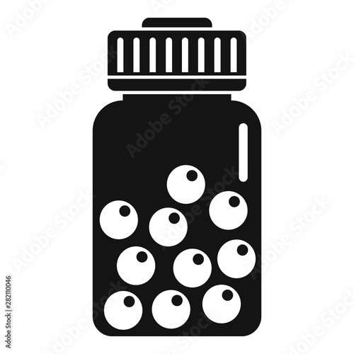 Pill ball jar icon. Simple illustration of pill ball jar vector icon for web design isolated on white background