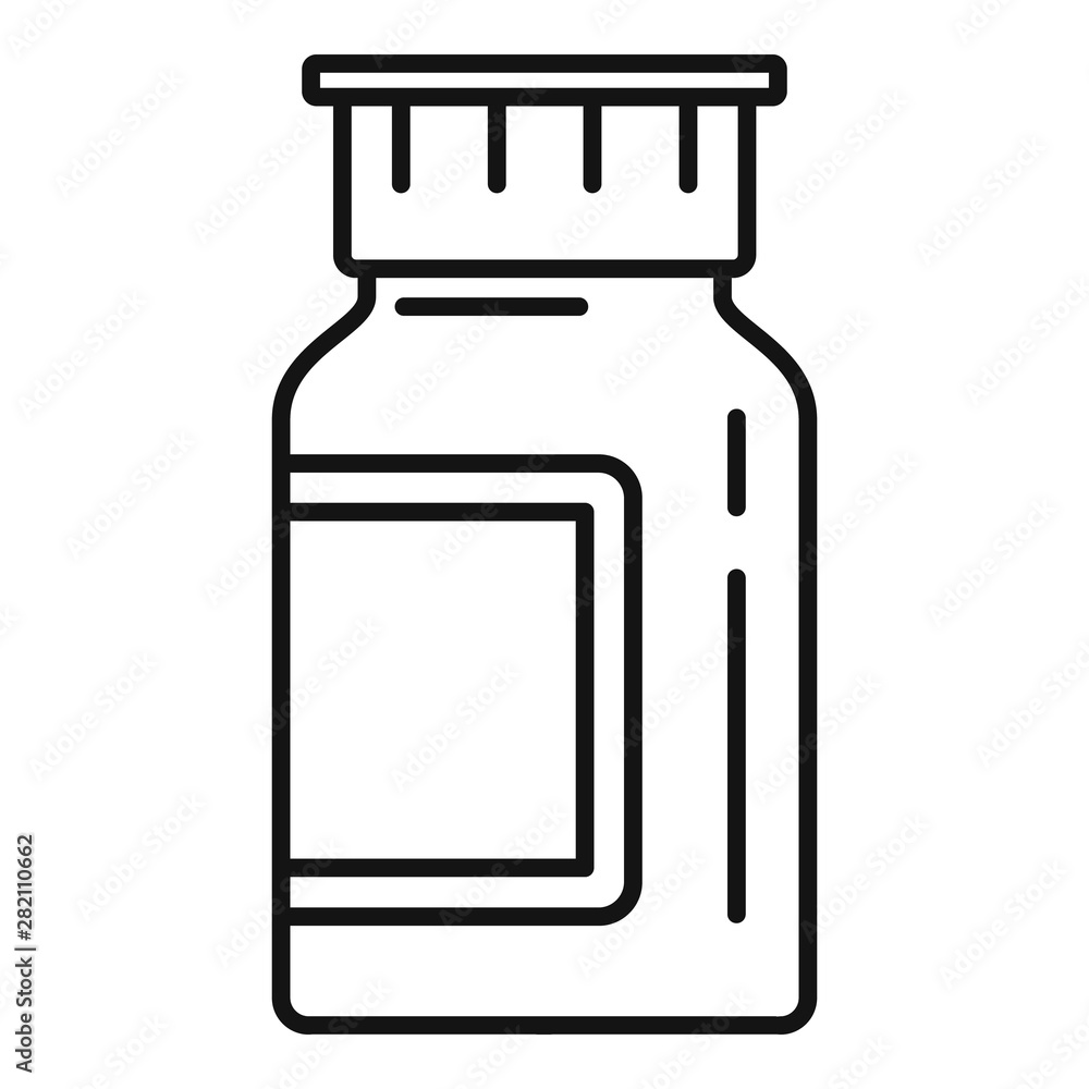 Pills jar icon. Outline pills jar vector icon for web design isolated on white background Pills jar icon. Outline pills jar vector icon for web design isolated on white background