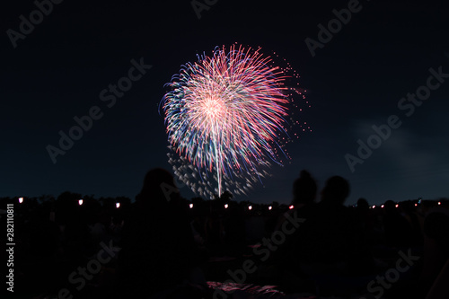 Beautiful firework display festival in Itabashi, Tokyo, Japan