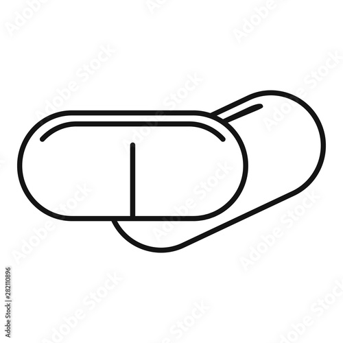 Antibiotic capsule icon. Outline antibiotic capsule vector icon for web design isolated on white background