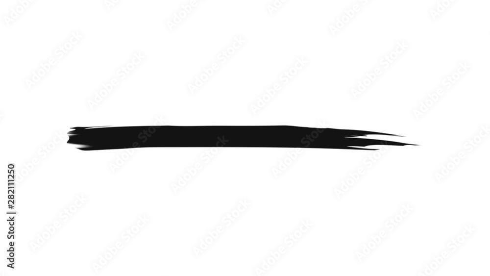 Animation of drawing a thin and short brush stroke Animation of drawing a thin and short brush stroke