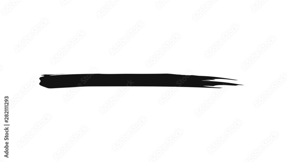 Animation of drawing a thin and short brush stroke Animation of drawing a thin and short brush stroke