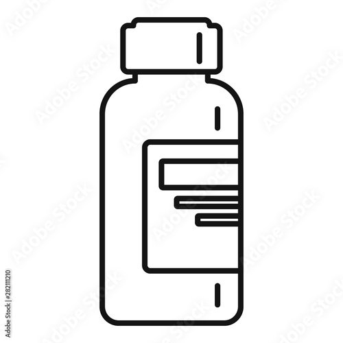 Syringe liquid bottle icon. Outline syringe liquid bottle vector icon for web design isolated on white background