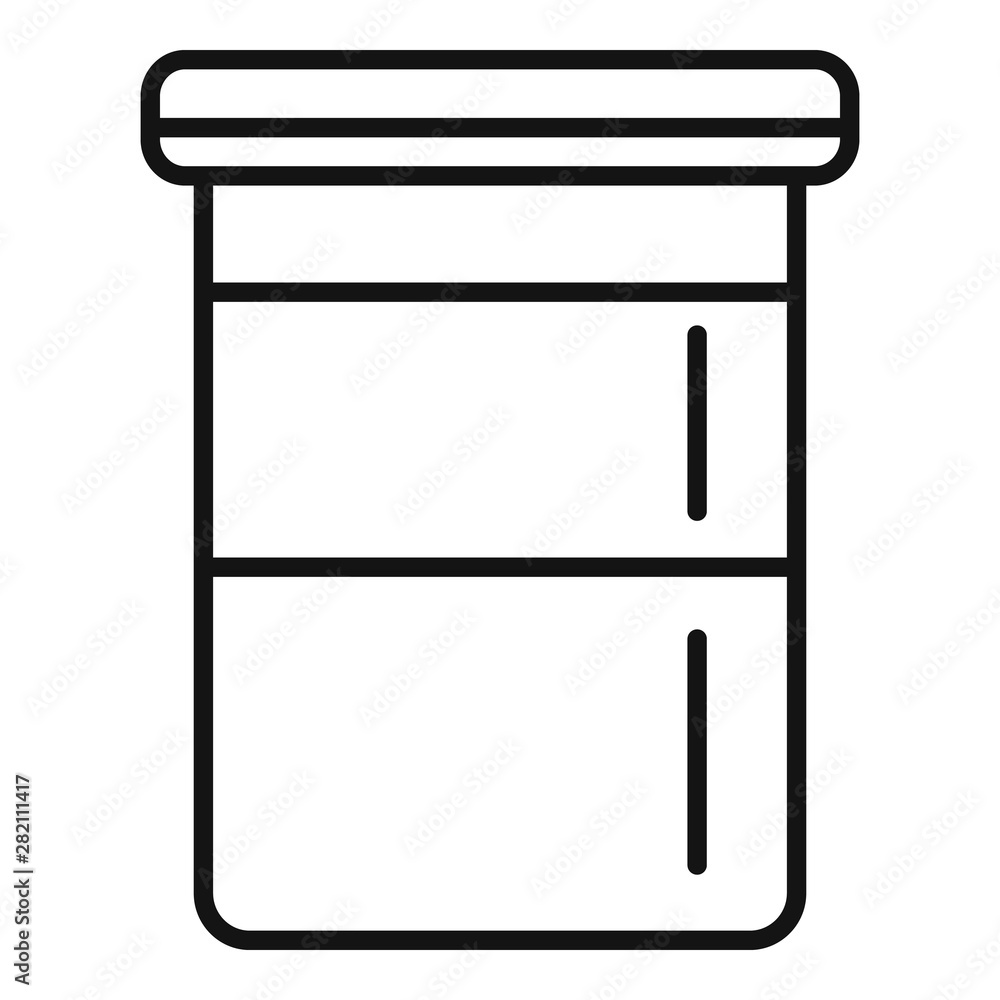 Vitamin plastic jar icon. Outline vitamin plastic jar vector icon for web design isolated on white background Vitamin plastic jar icon. Outline vitamin plastic jar vector icon for web design isolated on white background