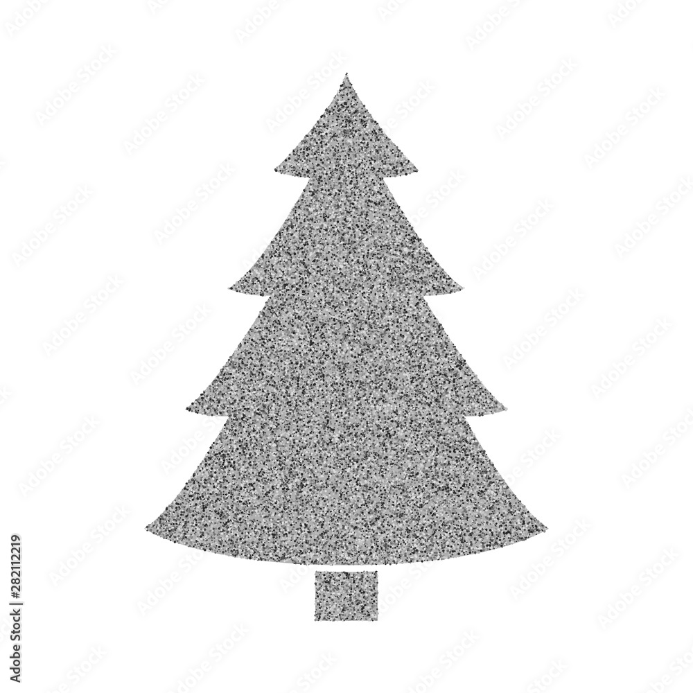 Fototapeta premium Shining silver snowflakes and snow. Merry Christmas card illustration on white background. Sparkling element with glitter texture