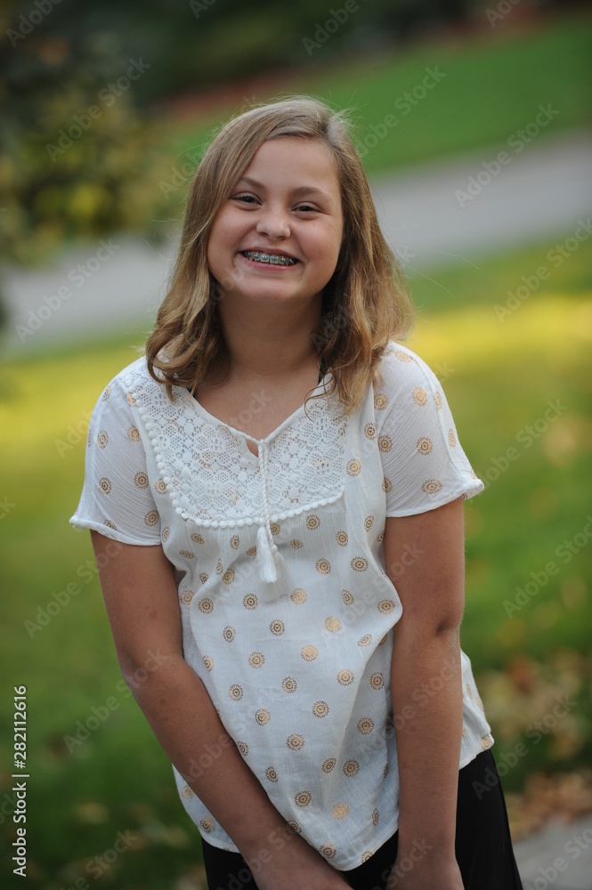 Smiling Girl With Braces Smiling Girl With Braces
